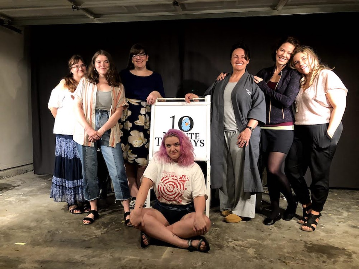 The cast and producers of Ten Minute Tuesdays in the Turpin Garage Theatre