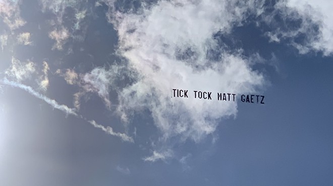 Plane carrying 'Tick Tock Matt Gaetz' banner flies over Orlando federal courthouse as Joel Greenberg agrees to cooperate with feds