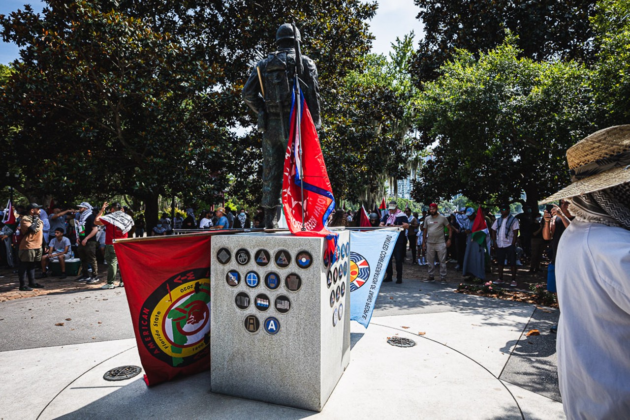 Police arrest two, pepper spray crowd at pro-Palestinian rally in downtown Orlando