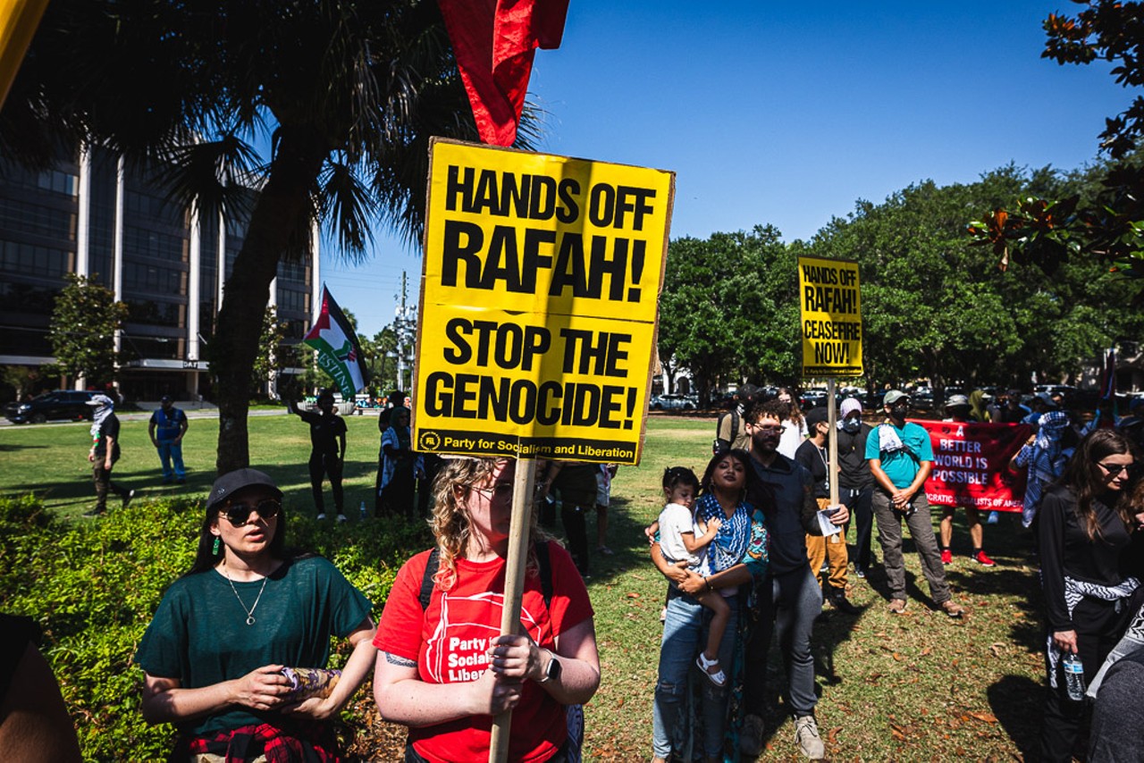 Police arrest two, pepper spray crowd at pro-Palestinian rally in downtown Orlando