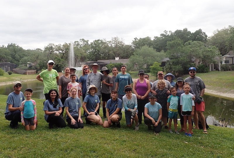 Volunteers at Buttonwood Pond