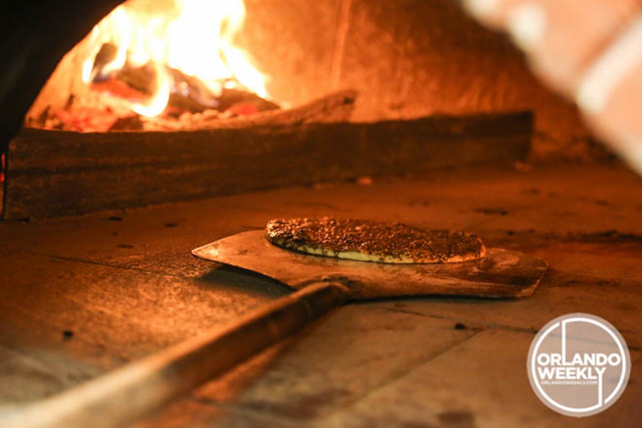 Our pizzas and flatbreads are made fresh in a wood burning oven