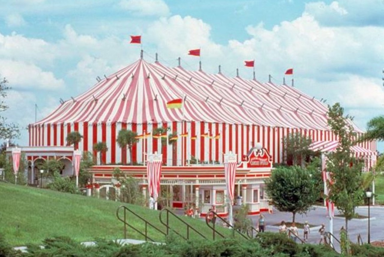 Circus World
Haines City
Back in 1973, Circus World opened to the masses about 30 miles from Orlando in the small Polk County town of Haines City. The Feld family, owners of Ringling Bros. and Barnum & Bailey Circus, wanted the Central Florida theme park to combine live shows and amusement park rides with a new winter quarters for the circus, according to State Library & Archives of Florida. In its heyday, Circus World had a 27,000-square-foot building that looked like a giant circus tent, carousel, Ferris wheel, wooden roller coaster, polar bear show, lion tamer, flaming high diver, elephant performances and rides, and of course, lots of clowns. Visitors could even attempt to walk across a tightrope or trapeze through the air.
