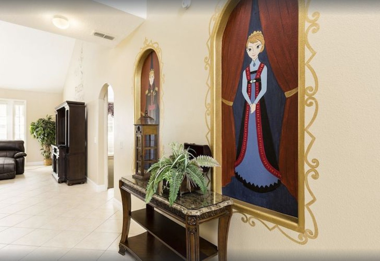 Rent this Disney-adjacent 'Frozen' themed vacation home, sink into the pool, and let it go