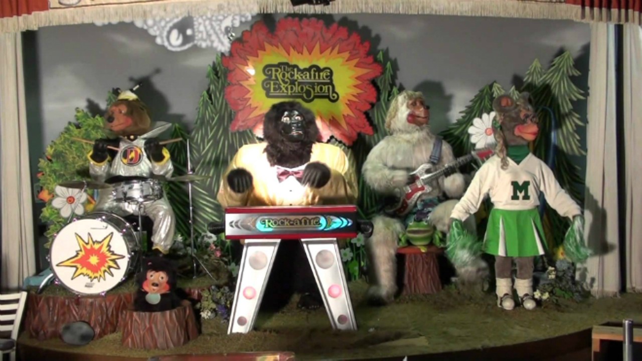 Rock-afire Explosion was an animatronic band made up of robotic animal characters created by Orlando inventor Aaron Fechter. Photo via YouTube