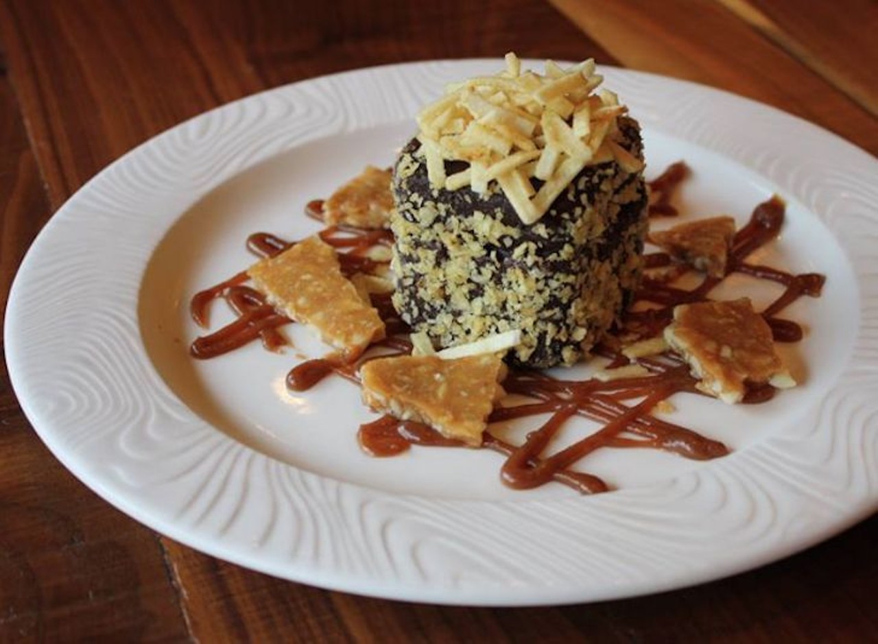 Soco Thornton Park: Potato Chip Crusted Chocolate Cake  
629 E. Central Blvd., 407-849-1800
The name says it all. This elegant dessert features chocolate cake crusted with potato chips, salted caramel and peanut brittle.
Photo via Facebook/Soco Thorton Park