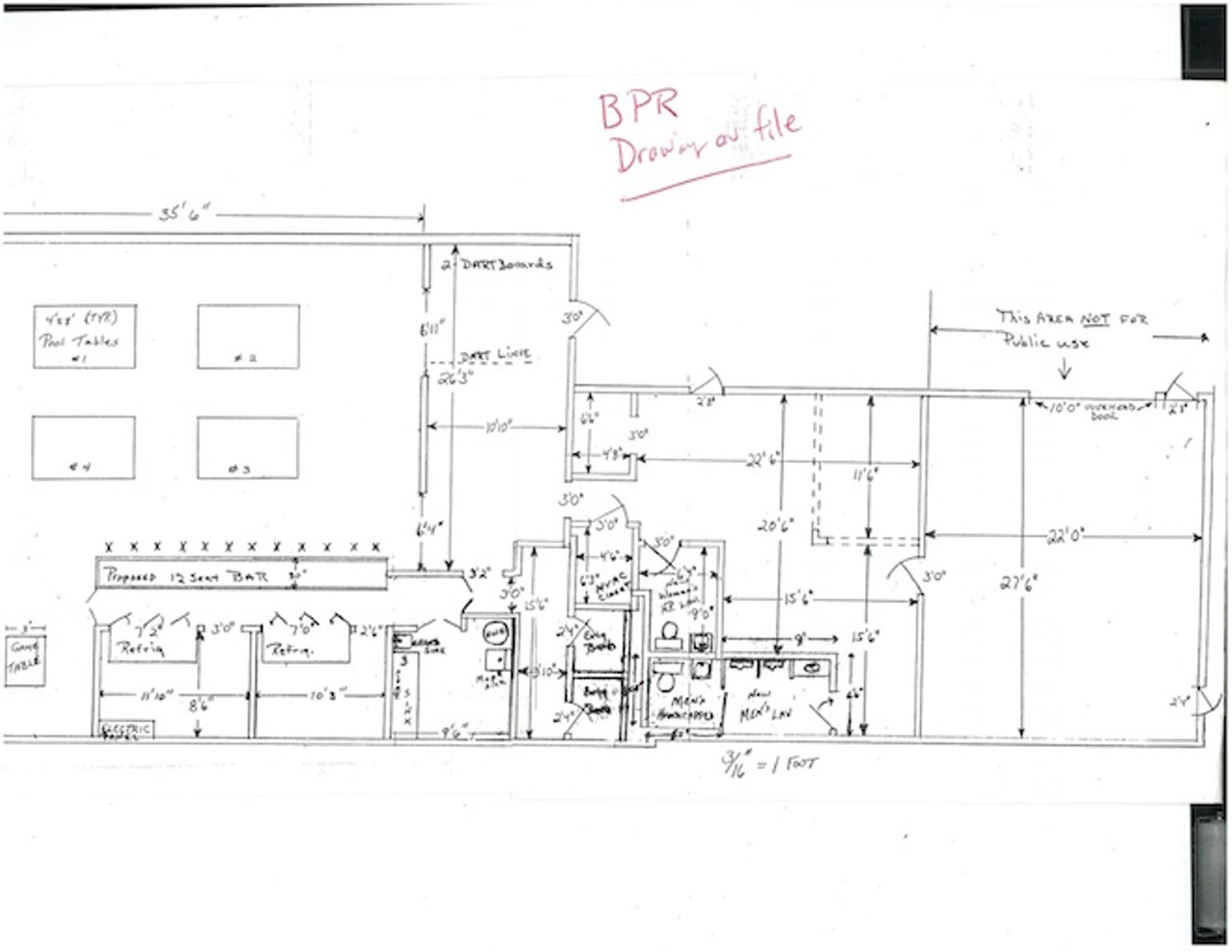 Original Will's Pub floor plan