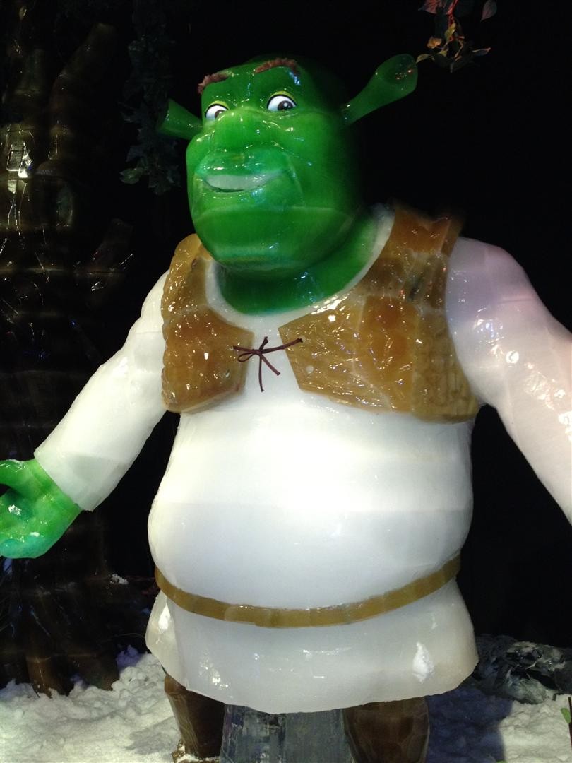 Shrek ice sculpture at Gaylord Palms' ICE!
