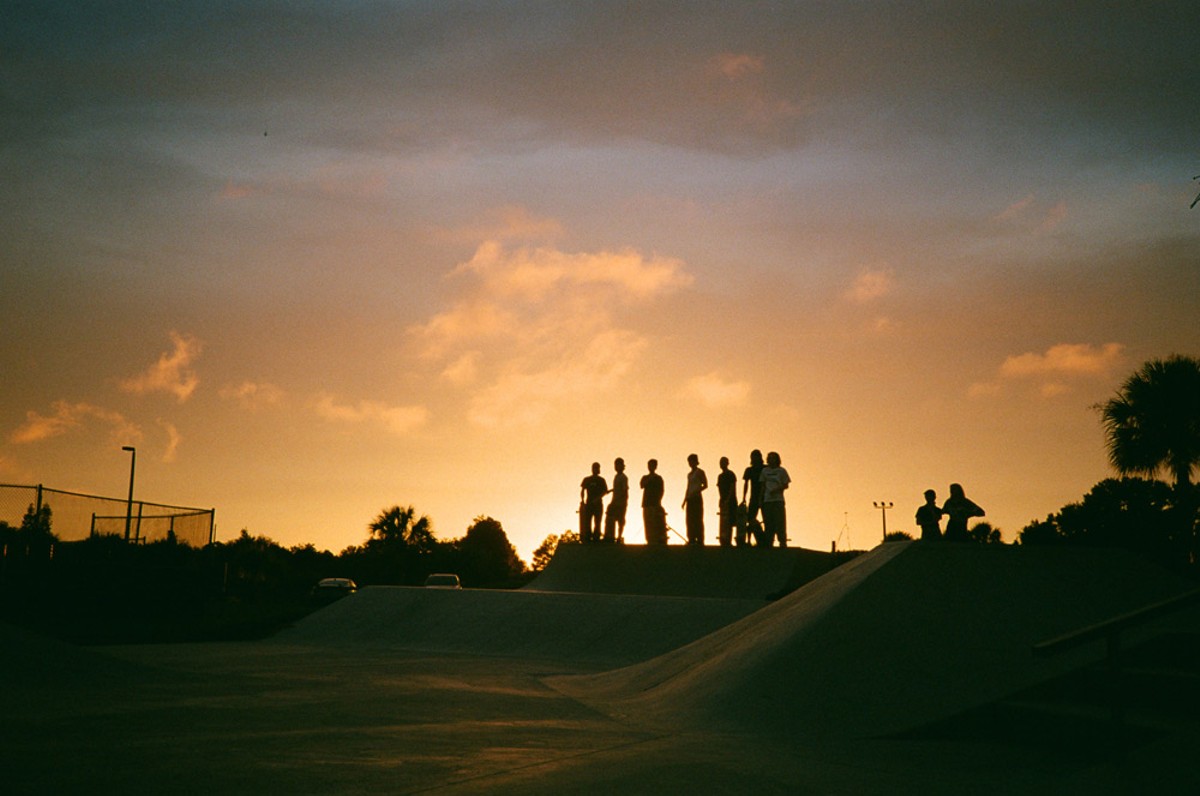 Central Florida skaters in a rare moment of quiet contemplation