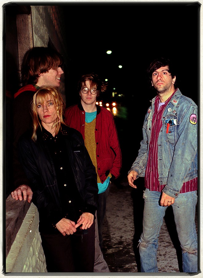 Sonic Youth in front of the Einstein-A-Go-Go, Jacksonville Beach, 1986 - Jim Leatherman