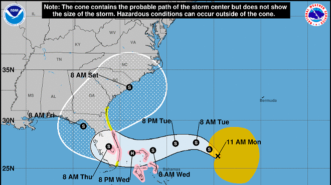 Subtropical storm Nicole is expected to impact Florida as a hurricane later in the week.