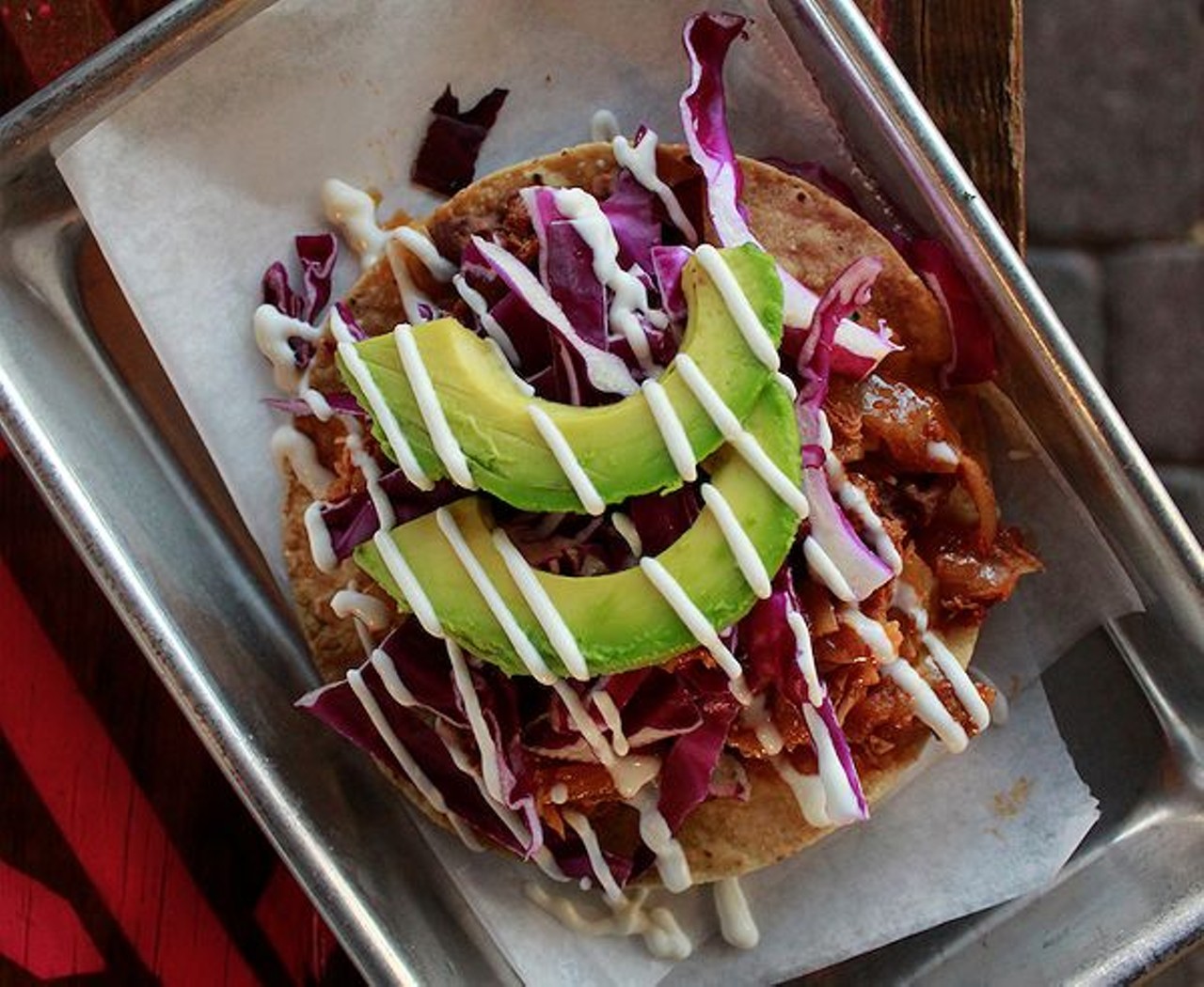 Be sure to try the tinga tostada with chicken or vegetables.
Photo via Lindsey Thompson