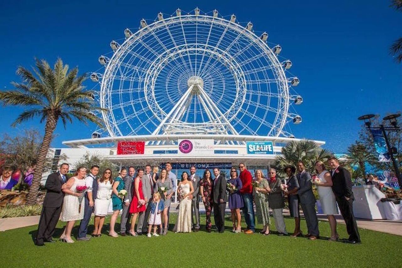 Orlando Eye
Let&#146;s just hope that the infamous ferris wheel doesn&#146;t break down in the middle of your vows.
8401 International Drive | 866-228-6438
Photo via Orlando Eye/Facebook