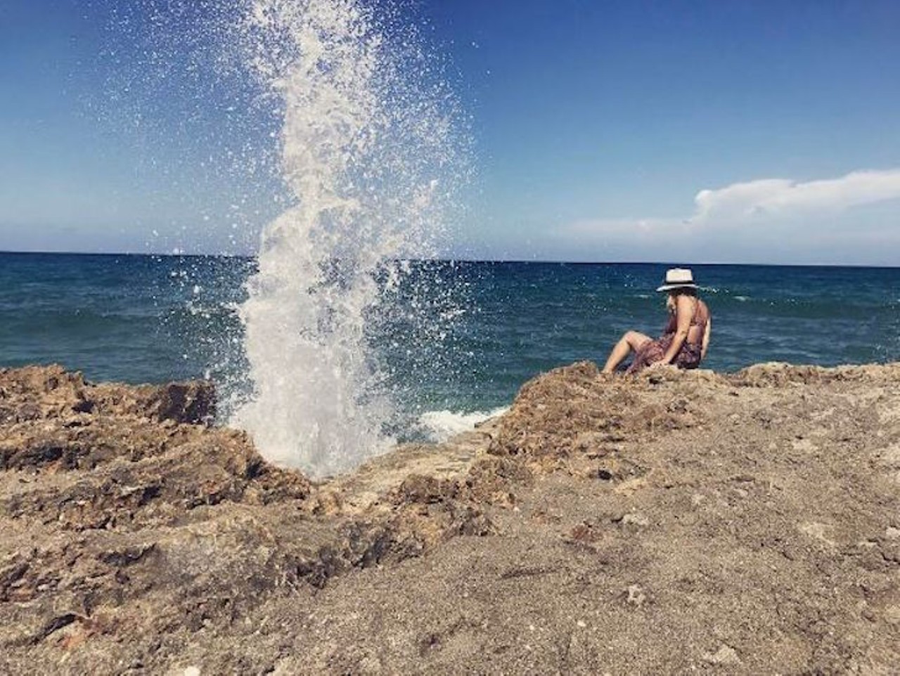 Blowing Rocks Preserve
Driving distance from Orlando: 2 hours 30 minutes  
A marvel of Floridian geology, during extreme high tides and after winter storms seas break against the rocks and force plumes of saltwater up to 50 feet skyward.
Photo via meli.dealmagro/Instagram