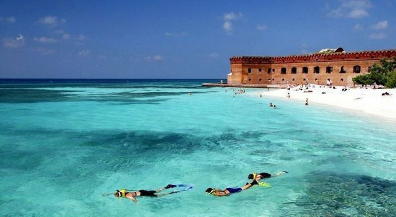 Dry Tortugas National Park
Driving distance from Orlando: 6 hours 45 minutes  
A hop, skip and a jump from civilization the beaches of the Dry Tortugas National Park are as beautiful as they are secluded, unless you count the birds. The seven tiny island of the Dry Tortugas are a vital layover for migrating birds traveling between South America and the United States, as well as being home to stunning, breathtaking beaches.
Photo via kwsouthwinds