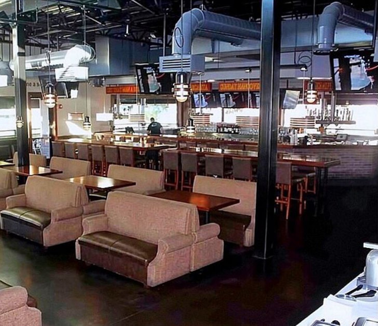 Brick House Tavern + Tap 
8440 International Drive, 407-355-0321 
With couches in the booths to add to the cozy ambiance, drinking at the Brick House Tavern and Tap will be one for the books. Doors open at 11 a.m. 
Photo via partypartnersoforlando/Instagram
