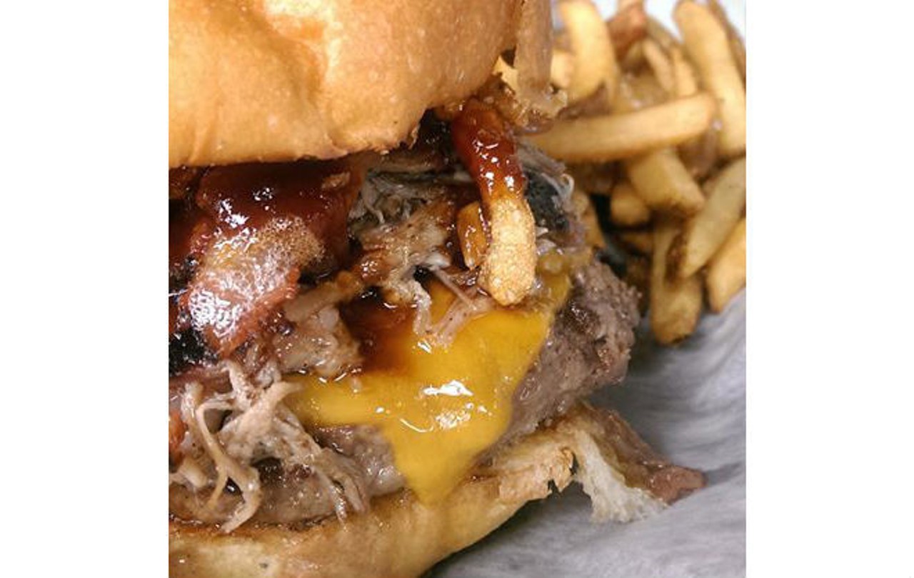 The Hog Wild BurgerOblivion Taproom, 5101 E. Colonial DriveAlmost everything on the Hog Wild burger at Oblivion Taproom is house-made, including the pulled pork, smoked bacon and barbecue sauce.Photo via Instagram