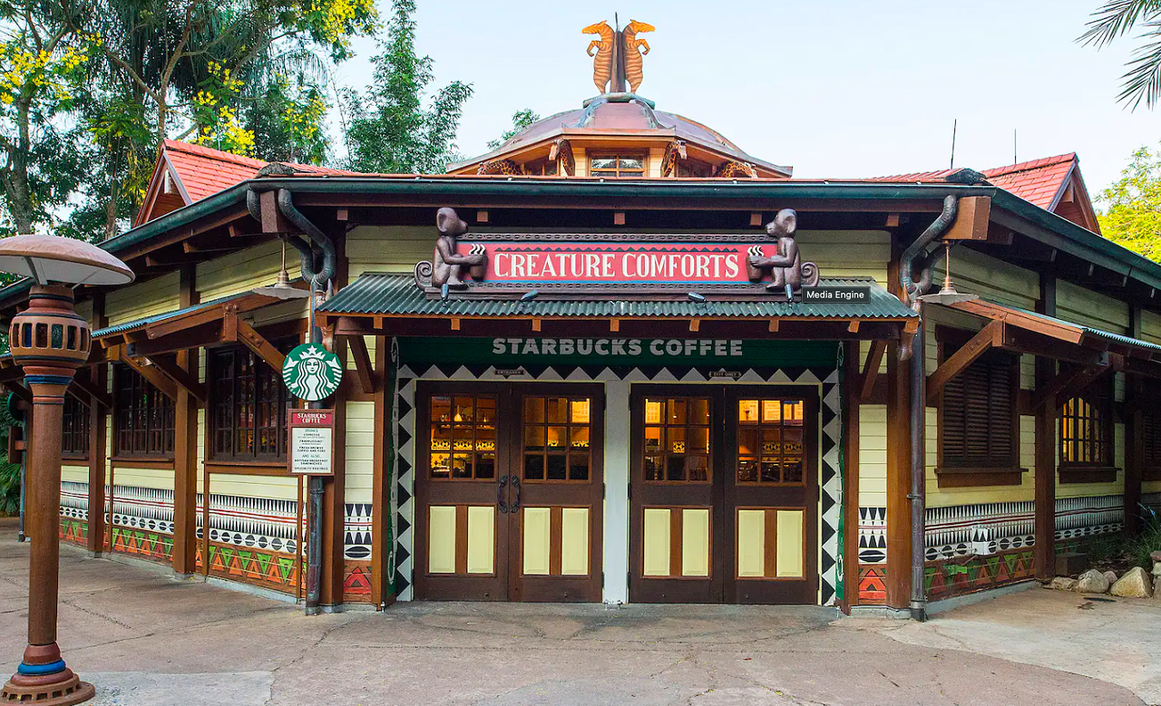 Grab your morning coffee before you enter the parks
Lines at on-site Starbucks locations, like this one in Animal Kingdom, get a little hectic.