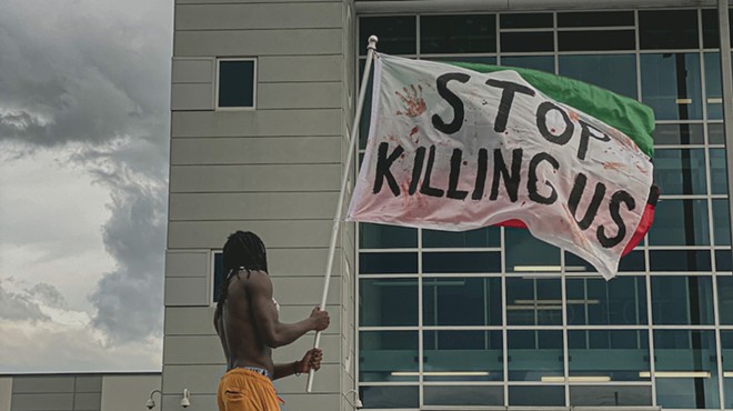 Protesters gathered outside the Orlando Police Department last summer.