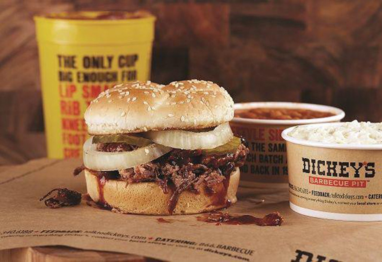 Dickeys Barbecue Pit  
9368 Narcoossee Road, 407-401-8285
This BBQ chain eatery features slow-smoked Texas cooking and serves up well-seasoned and tender barbecue meats cooked at a low and slow temperature. The variety of rubs, spices and sauces will meet any barbecue-lover&#146;s high standards of taste.
Photo via Dickey&#146;s/Instagram
