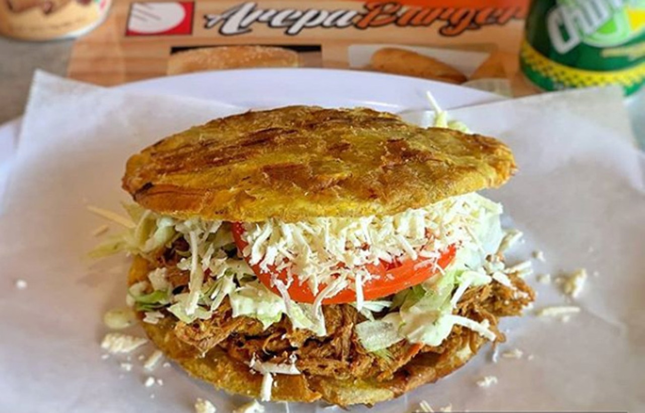 Arepa Burger  
8101, 10727 Narcoossee Road, 407-675-0613
This simple and stylish Latin American restaurant serves authentic and creative Venezuelan food packed with flavor. This quick-serve outlet is known for their meaty arepa selection, burgers and other Venezuelan street eats such as, cachapas, pepito, paticon and antojos.
Photo via Arepa Burger/Instagram
