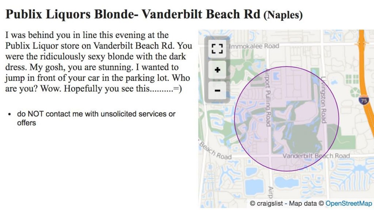 &#147;I wanted to jump in front of your car&#148; 
Screenshot via Craigslist