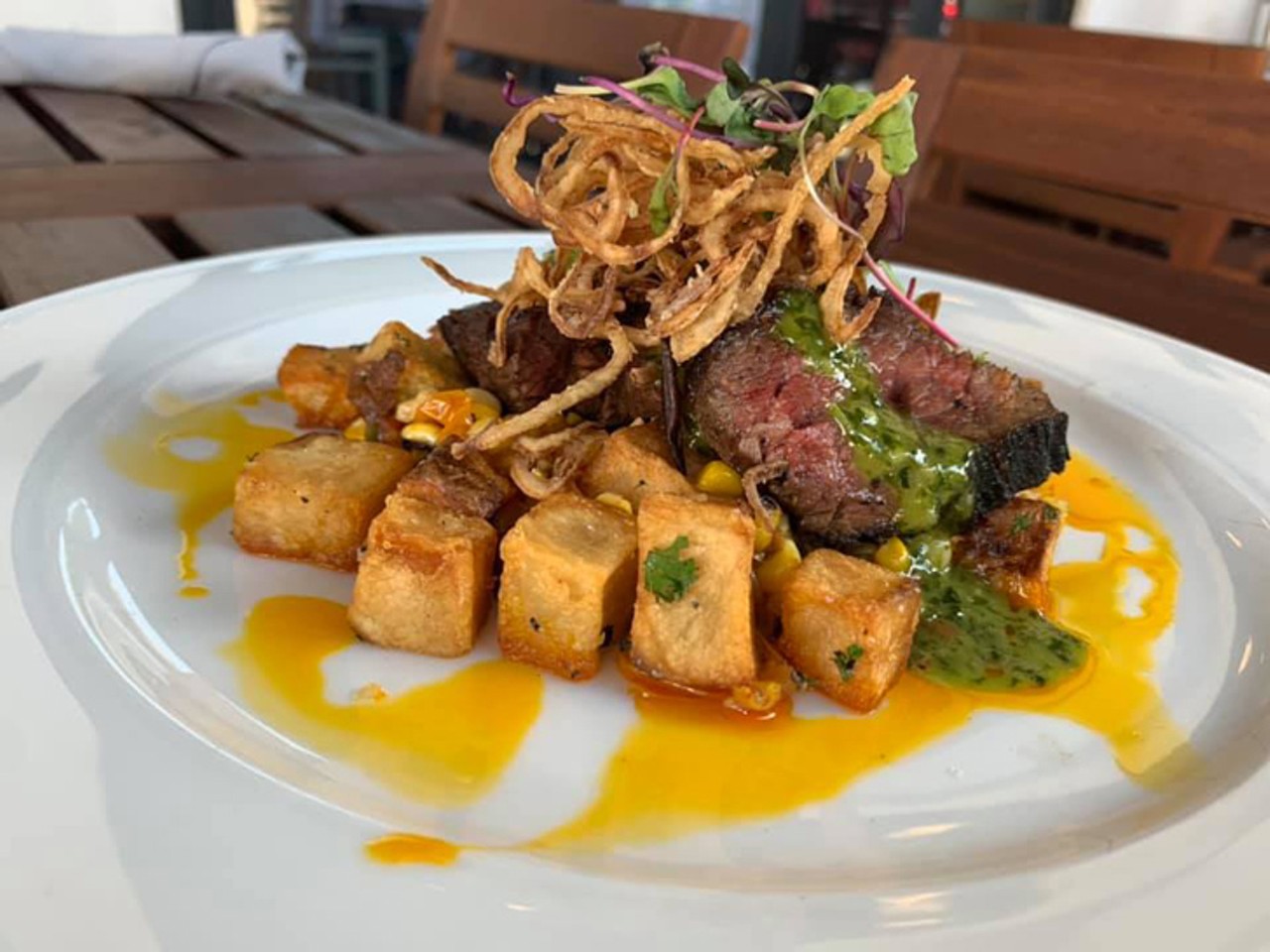 Notable 2019 opening: Dexter&#146;s New Standard  
1035 N Orlando Ave., Winter Park, 407-629-1150
A new location and a fresh take on the old Dexter&#146;s Winter Park, now in a new locations and offering main courses like eggplant Napoleon, clearwater barrel fish, roast chicken, bone-in ribeye and the DNS Burger, with Swiss cheese, pickle, garlic aioli, dijon, fried shallot, and hand cut fries. Ingredients are sourced from local farms and producers, including Waterkist Farms in Sanford, Zenn Naturals in Mascotte, Frog Song Organics in Ocala and Nearby Naturals in downtown Orlando.
Photo via Dexter&#146;s New Standard/Facebook