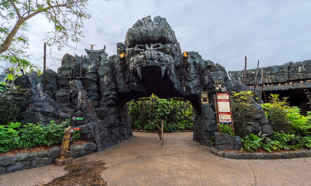 Riding Skull Island: Reign of Kong
The line is much more thrilling than the actual ride. Save yourself the wait time and head over to VelociCoaster.
