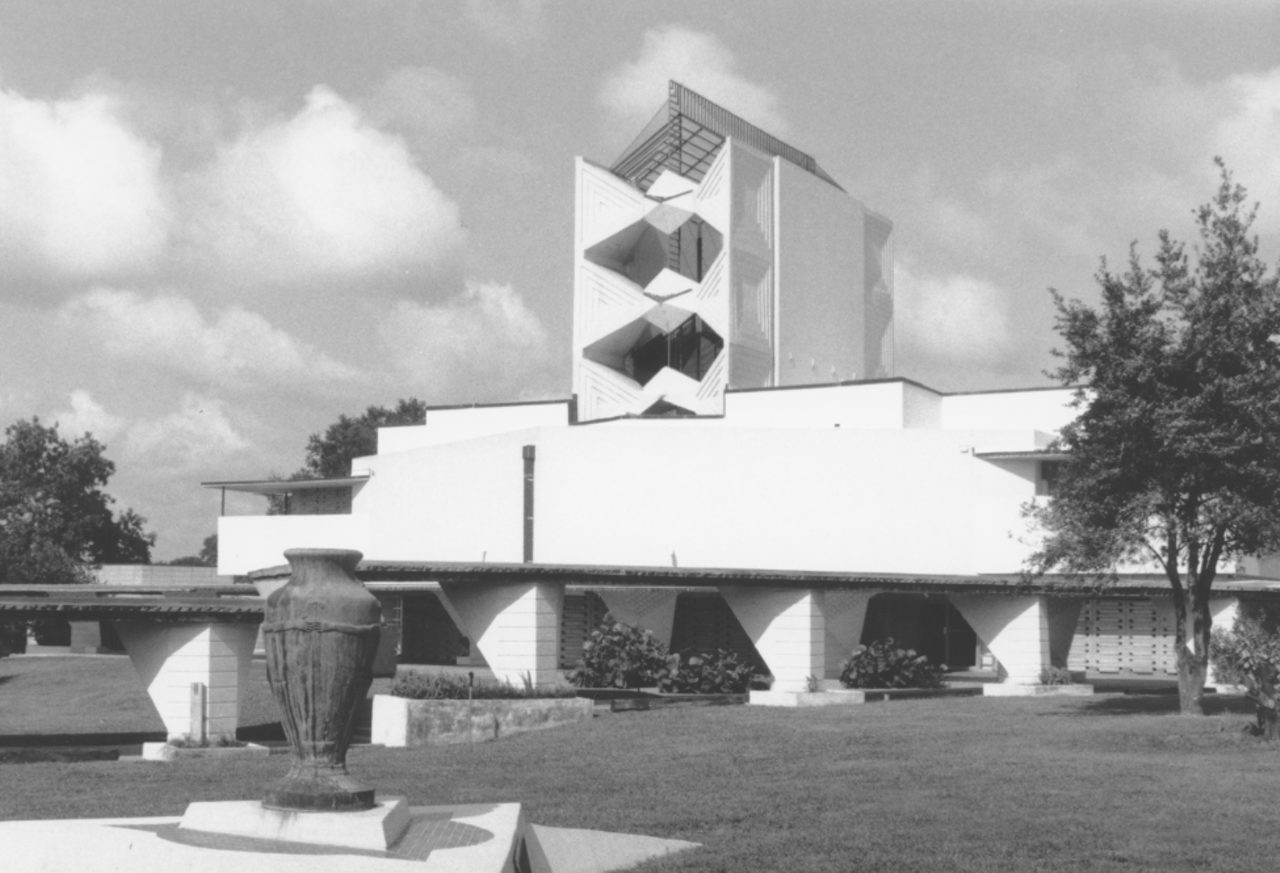 Annie Pfeiffer Chapel
Florida Southern College, Lakeland
Famed architect Frank Lloyd Wright designed the Annie Pfeiffer Chapel in Lakeland, and it's believed that his ghost still haunts the building. The choir screen was reportedly improperly placed and an apparition of Wright can now be seen in the screen. Lesson learned: Don't mess with his buildings, or he definitely will come back to haunt you.