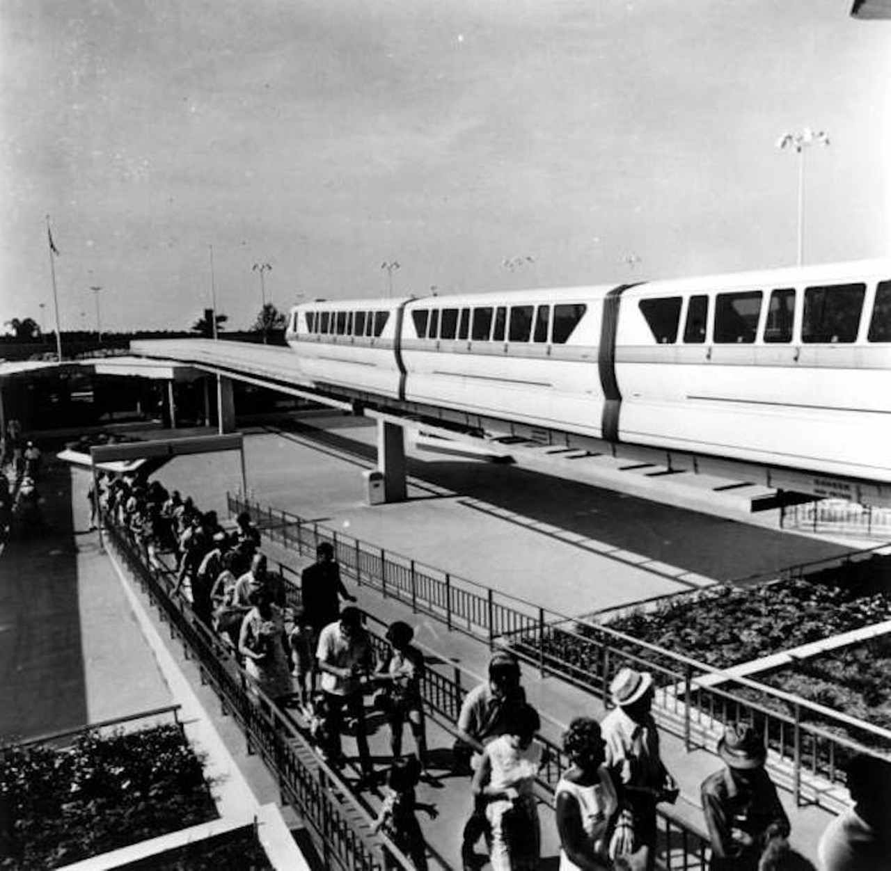 View of the monorail at the Magic Kingdom (1971).