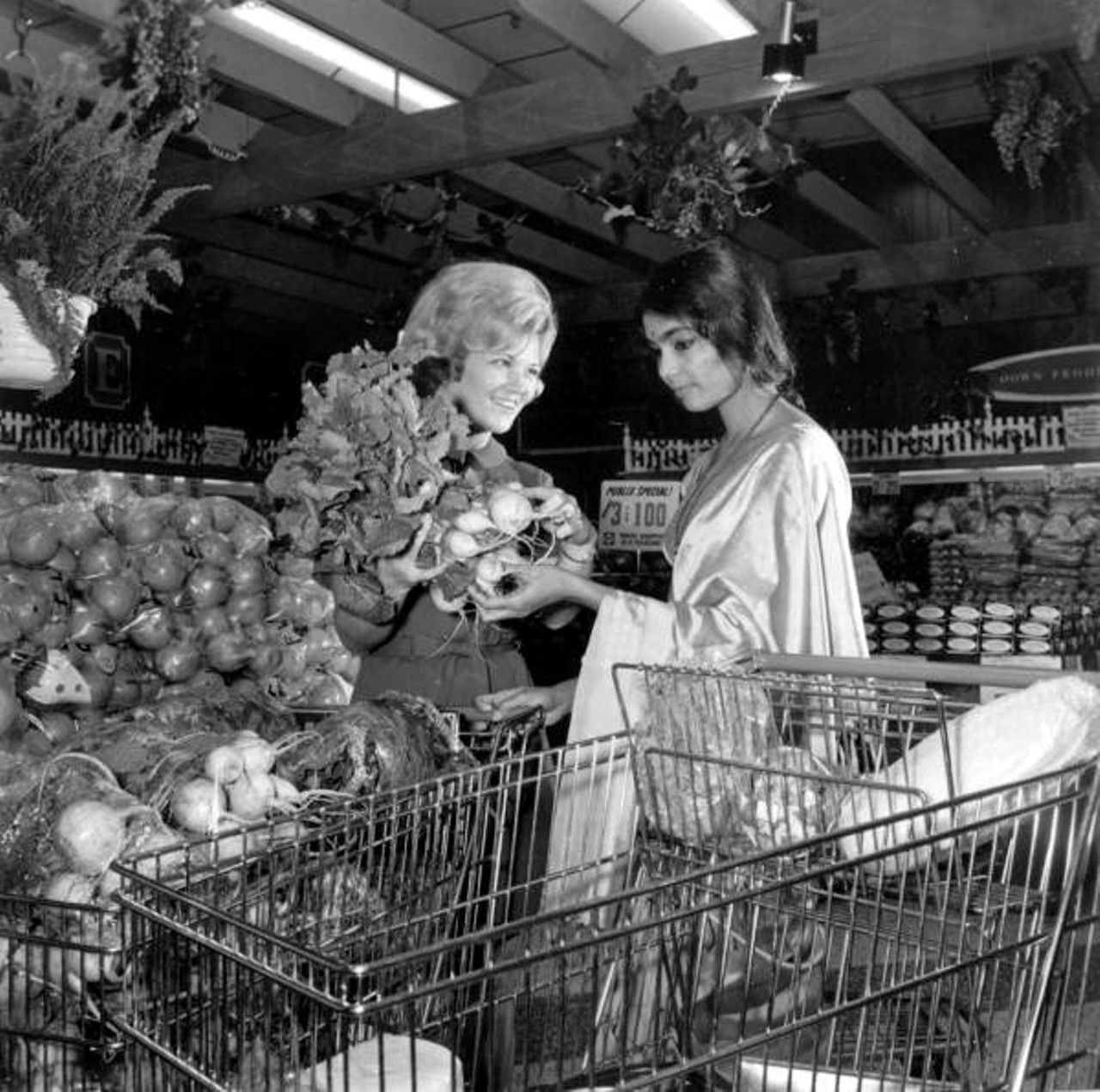Unidentified women in a Publix grocery store - Tallahassee, Florida, 1971.