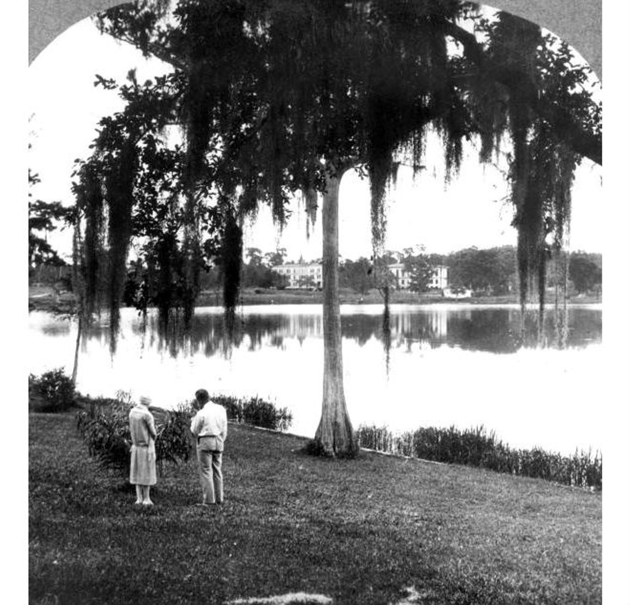 Looking across Lake Virginia at Rollins College, 1926
