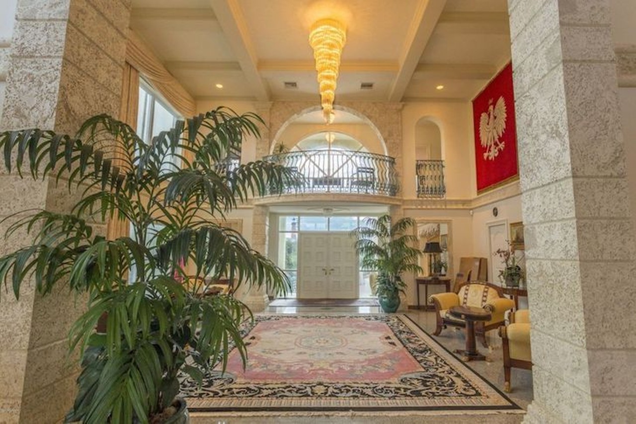 This massive beachside mansion overlooks the Ponce Inlet Lighthouse and Jetty