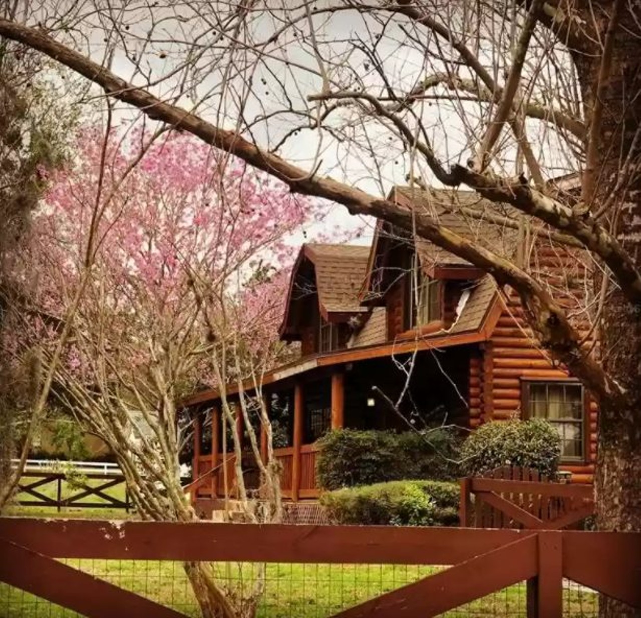 This Montverde log cabin/yoga retreat comes with a free Tesla