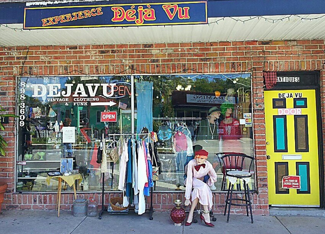 Deja Vu Vintage Clothing and Accessories
1210 Michigan Ave., Winter Park
Deja Vu may very well be considered just as vintage as its inventory – we say that lovingly – with more than 30 years in Orlando. Take a peep inside for some trendy vintage pieces.