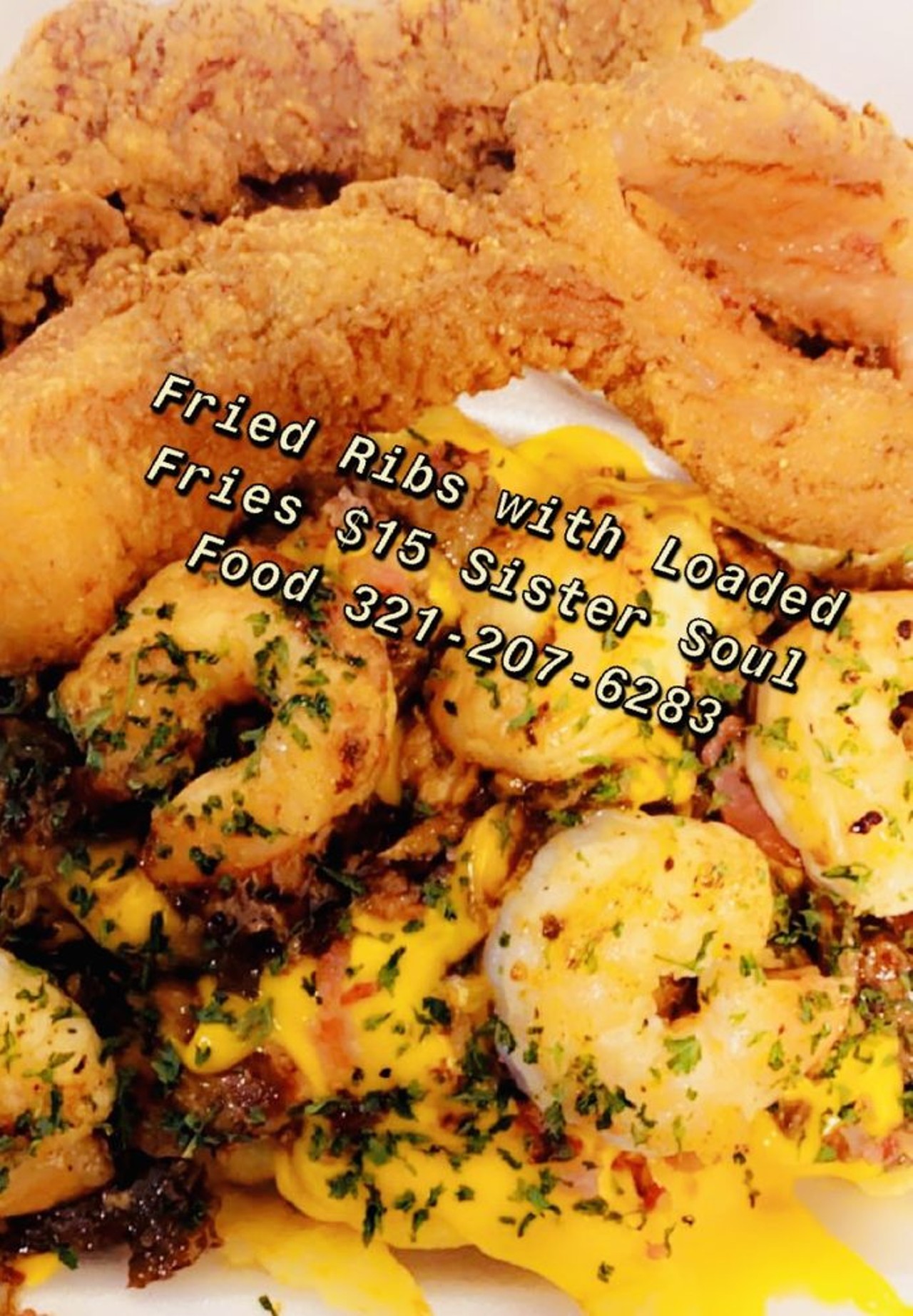 Sister Soul Food 
321-207-6283
Home-made food that is really made in a home. Sister Soul Food offers delivery through Doordash and UberEats or pickup when you call its number. Keep up with its social media to know what the menu is for the day.
Photo via Sister Soul Food/Yelp