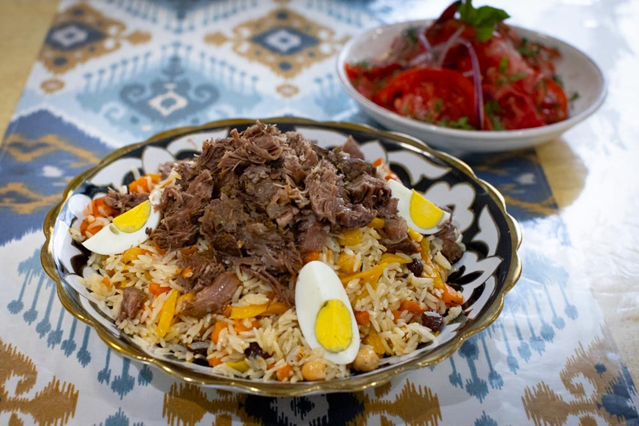 
Caravan: Uzbek charcoal-fired kebabs, hand-pulled Uyghur-style noodles, dumplings and savory pastries. (Review)
