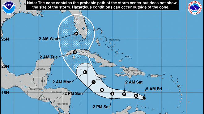 Tropical depression forms in Caribbean, sets sights on Florida