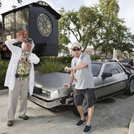 Michael J. Fox reunited with his DeLorean at Universal Studios Orlando