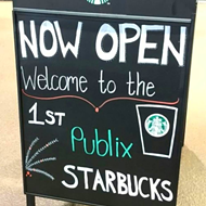 The first ever Publix Starbucks opened in the Winter Park Village location