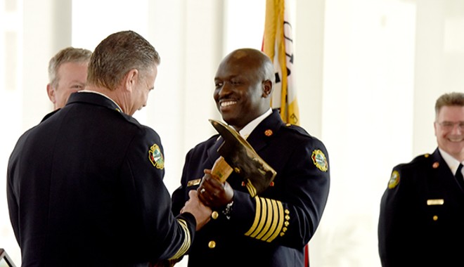 Chief Roderick Williams, right. - Photo via City of Orlando