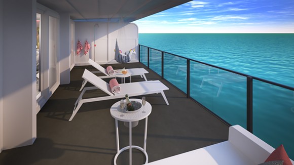 The balcony in the Posh Suite - IMAGE VIA VIRGIN VOYAGES