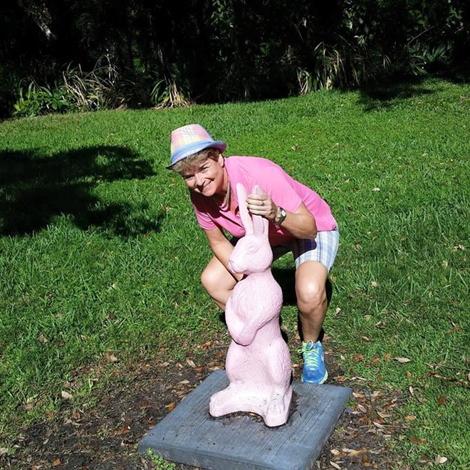 Pink bunny statue in Lake Como park is being relocated