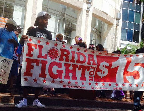 Rally in Orlando celebrates New York’s $15 minimum wage victory