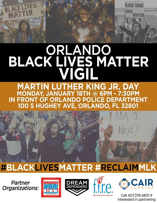 Today at 6 p.m.: Black Lives Matter vigil in honor of MLK Day