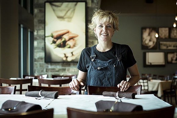 Chef Kathleen Blake at her downtown restaurant, the Rusty Spoon - photo by Rob Bartlett
