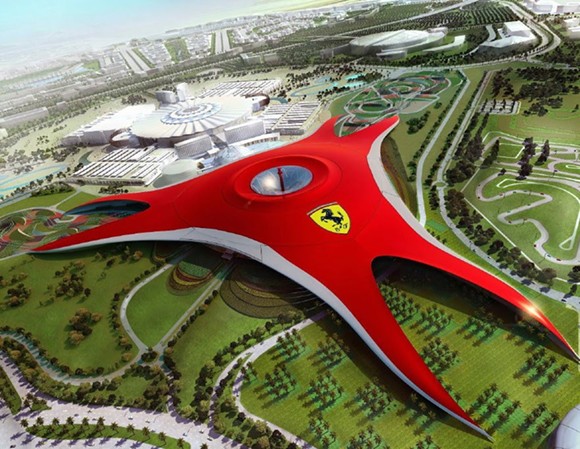A rendering from the Abu Dhabi Ferrari theme park.