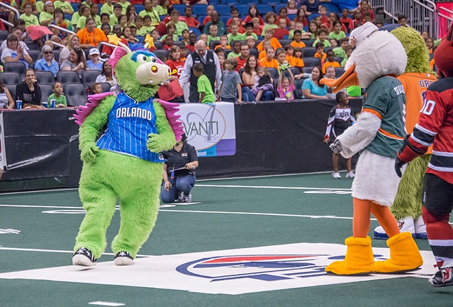 Sports mascots compete in fun challenges to help sick kids at the annual Mascot Games