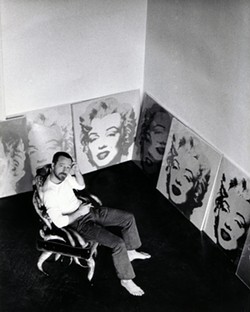 Poole with his collection of Warhol Marilyns. - Photo courtesy of Jim Tushinski
