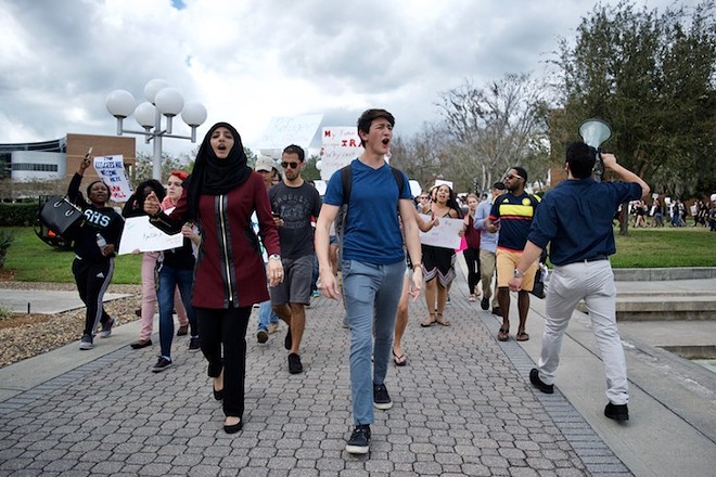 UCF students protest immigration ban, petition to make school sanctuary campus
